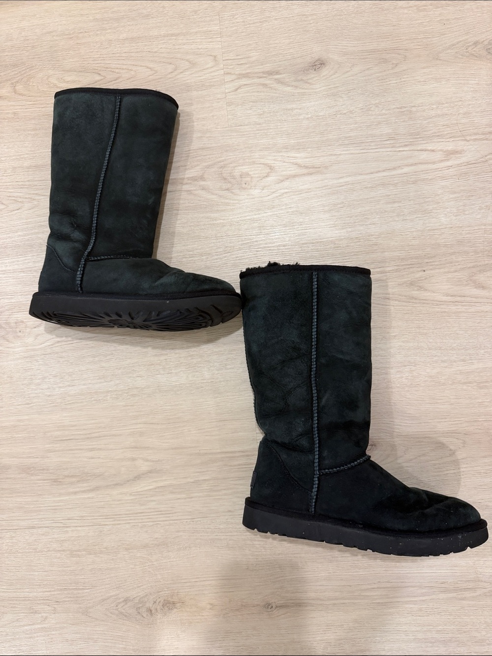 Women's Tall 8 Suede Winter Boots - Black - Picture 3 of 7